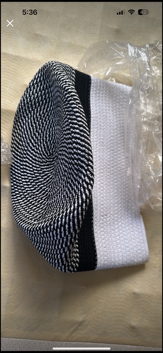 Black and White Woven Storage Basket - photo 3