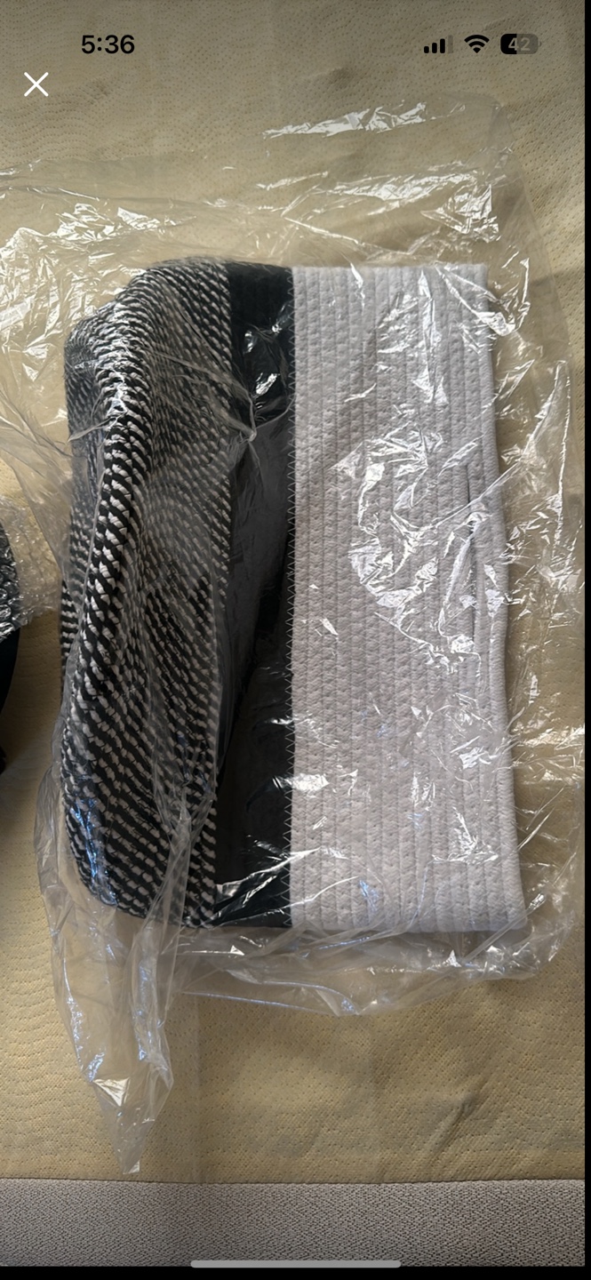 Black and White Woven Storage Basket - photo 4
