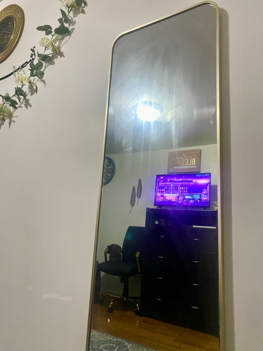 Full Length Gold Frame Mirror - photo 3