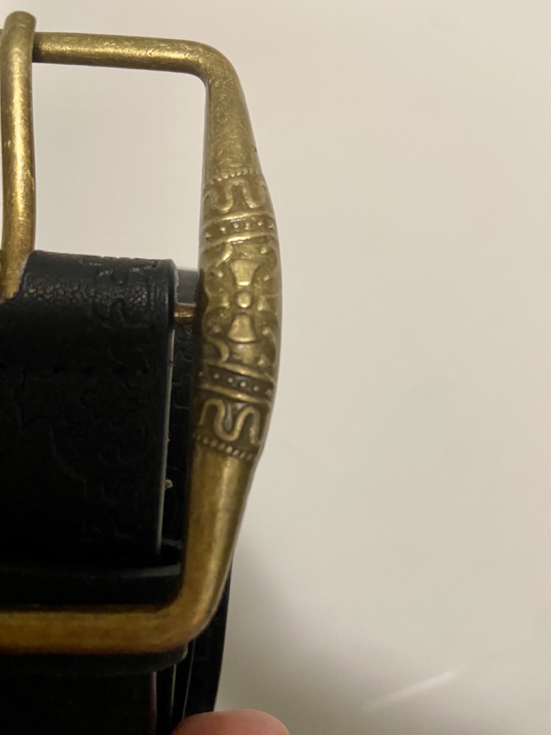 Black Leather Belt with Ornate Buckle - photo 2