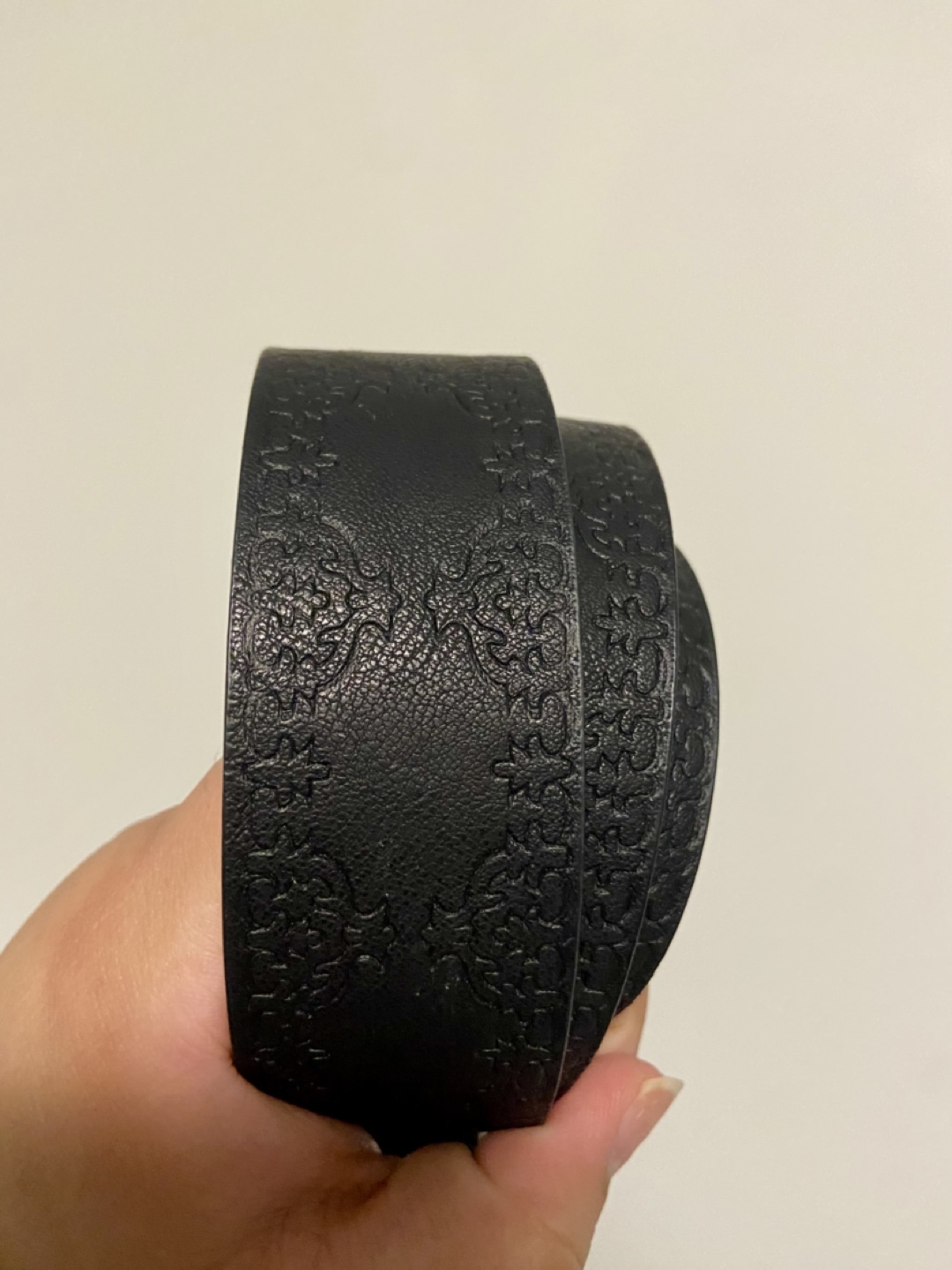 Black Leather Belt with Ornate Buckle - photo 3