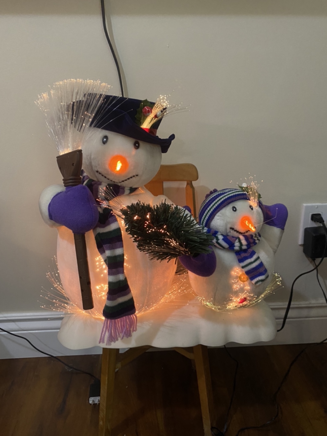 Animated Light Up Snowman Family Christmas Decoration