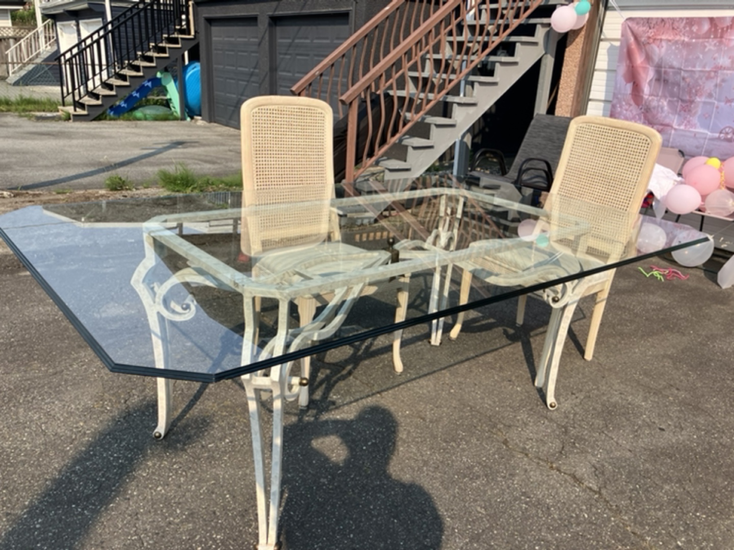 Glass top dining table and chairs - photo 2