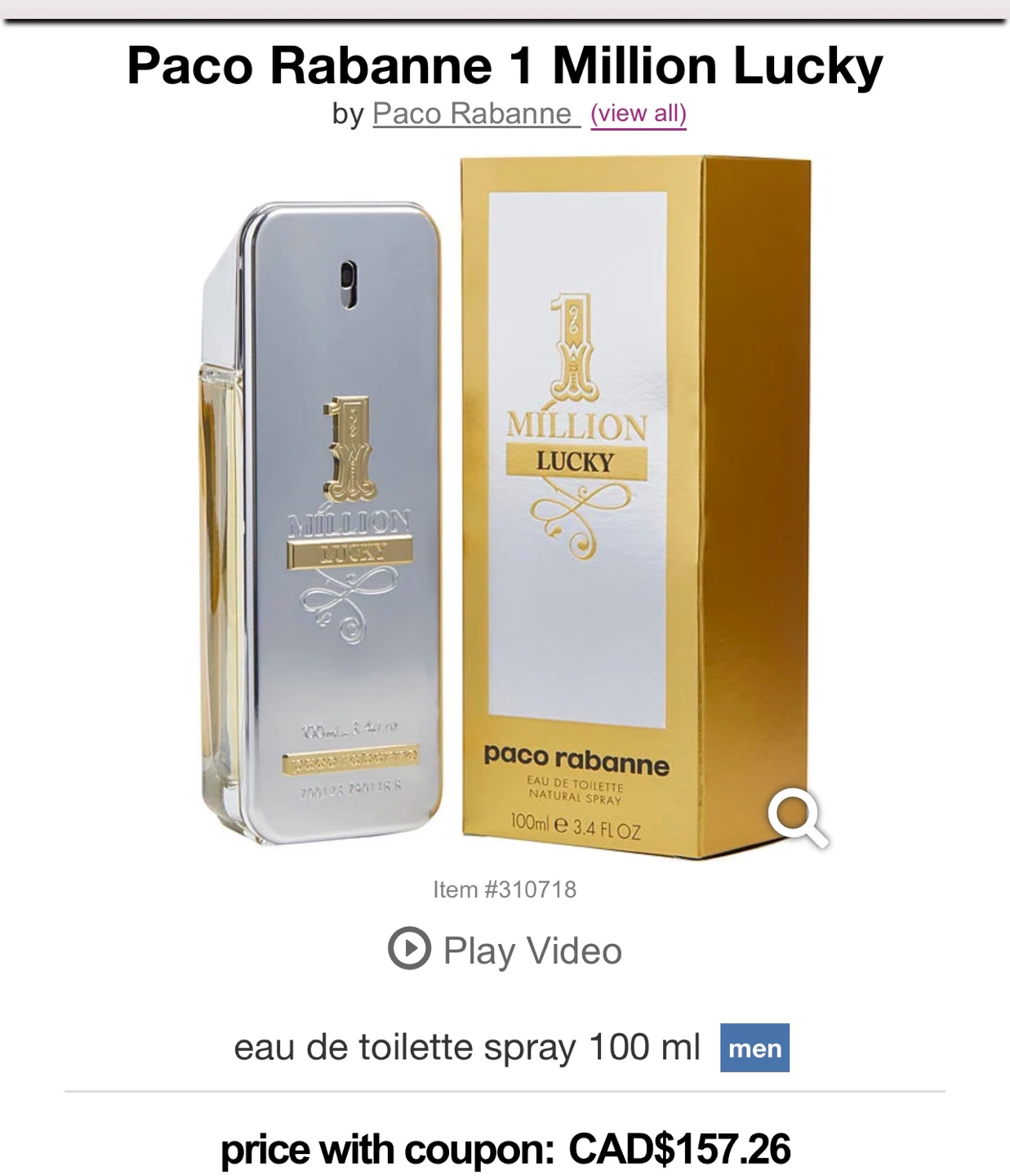 Paco Rabanne 1 Million Lucky Eau de Toilette Spray