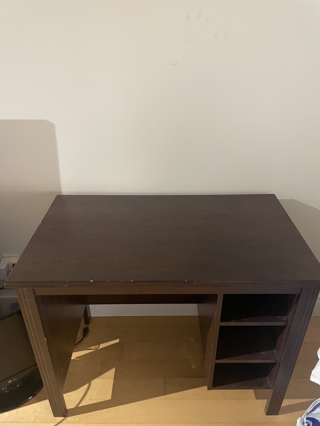 Dark Brown Desk with Shelf