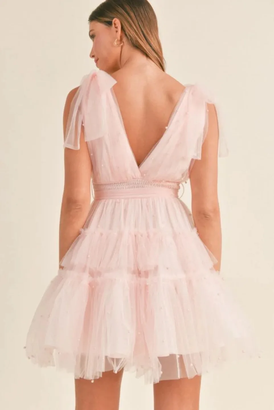 Pink Tulle Dress with Pearls image indicator(2)