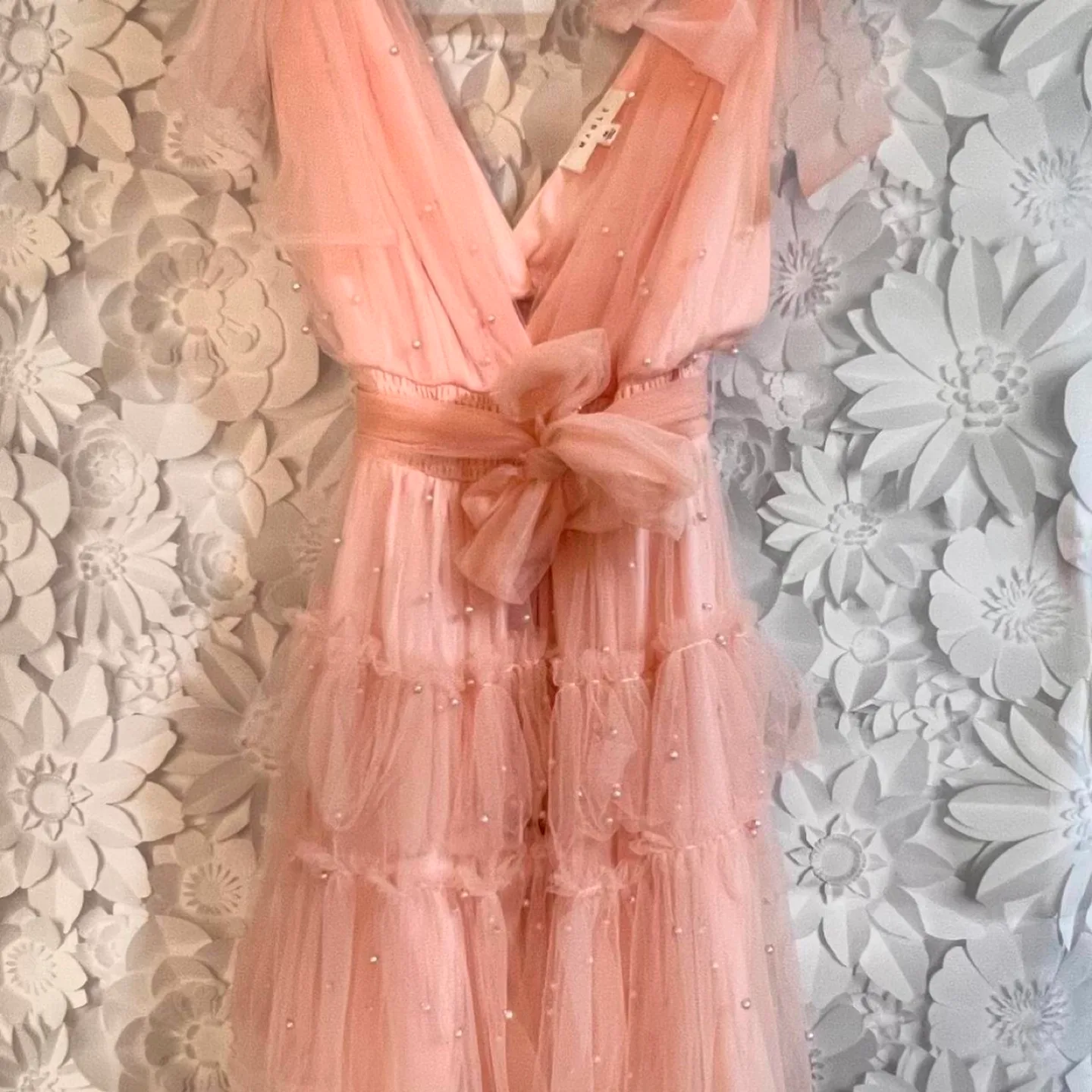 Pink Tulle Dress with Pearls image indicator(3)