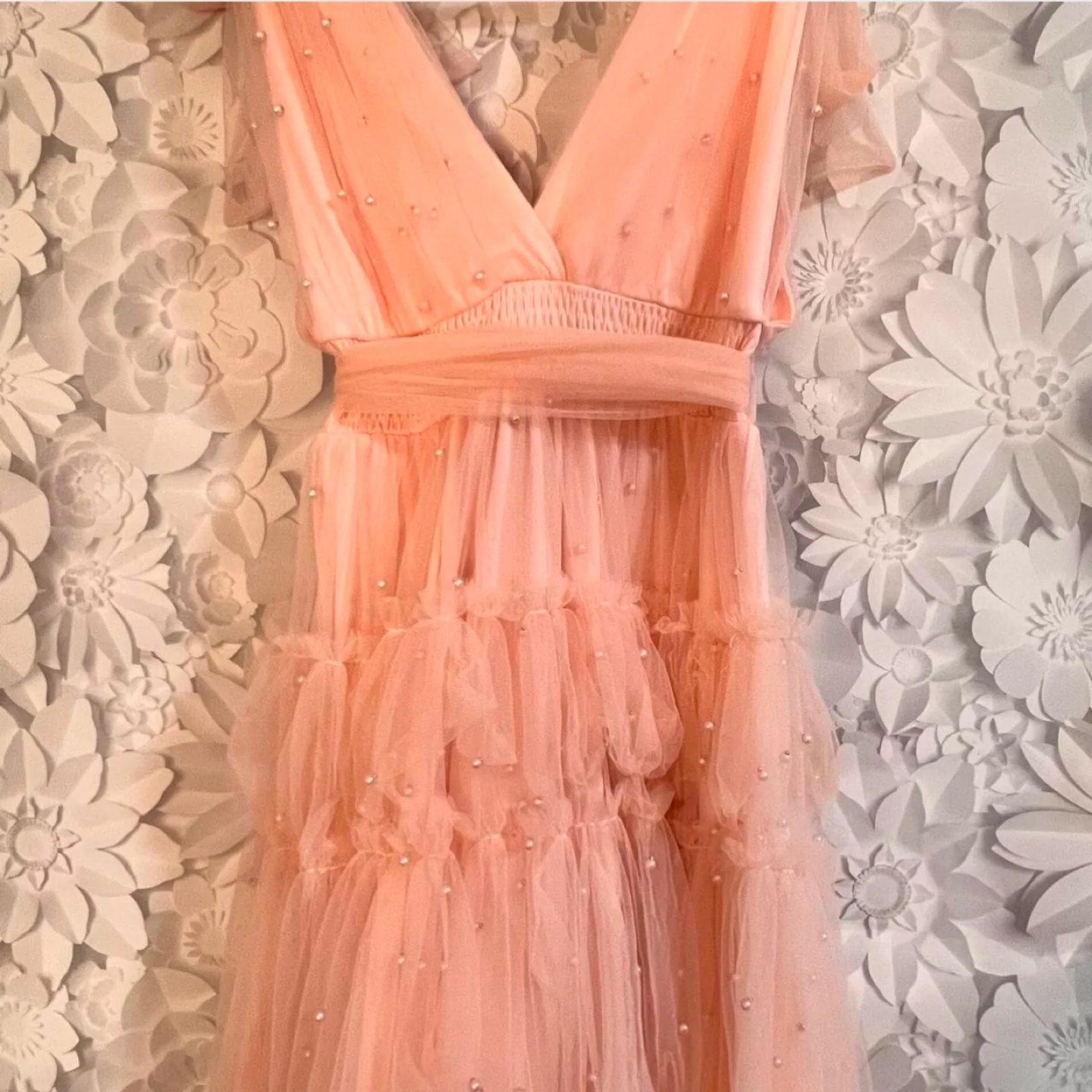 Pink Tulle Dress with Pearls image indicator(4)