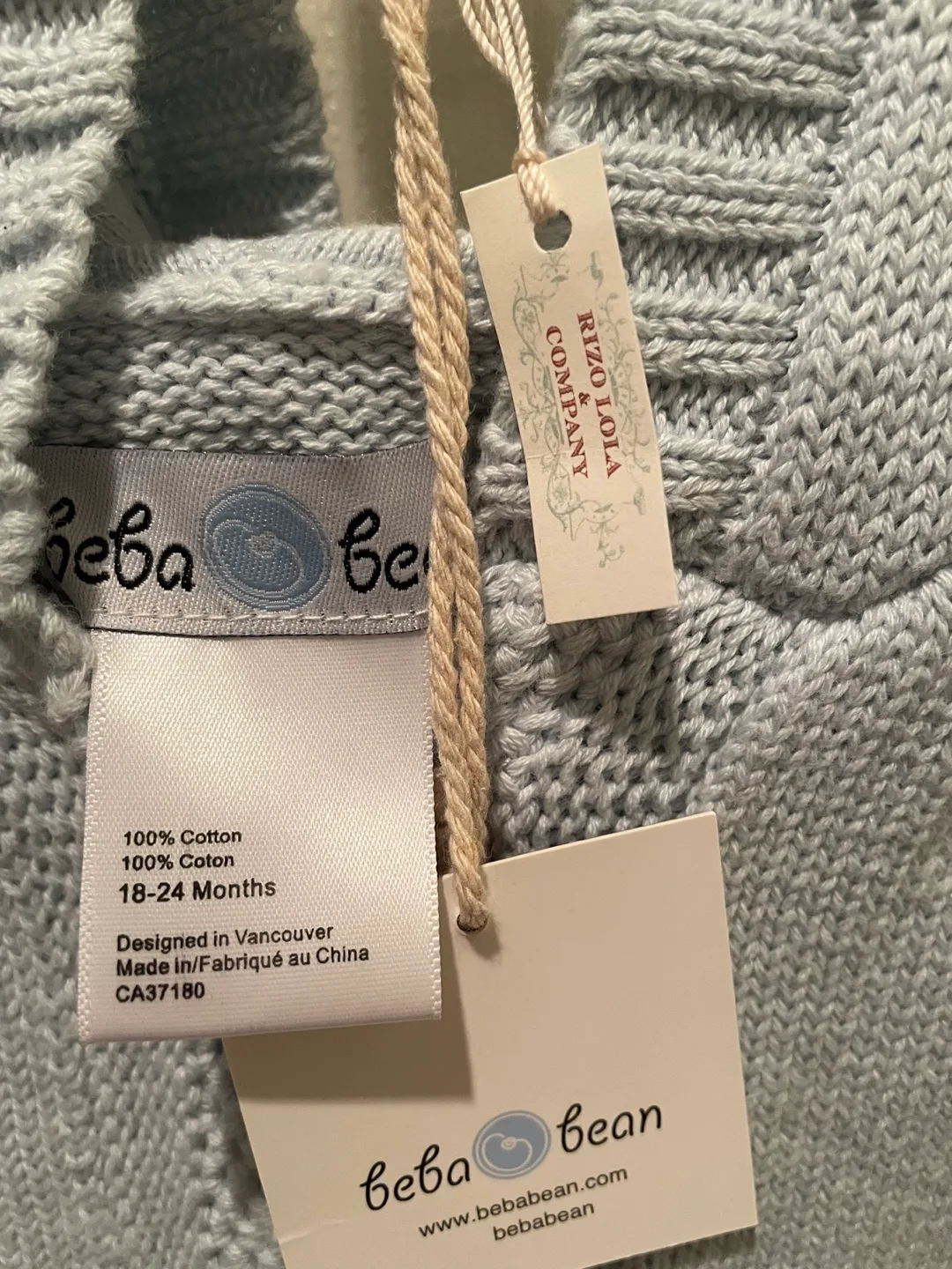 New Beba Bean Baby Cardigan Sweater 18-24 months image indicator(4)