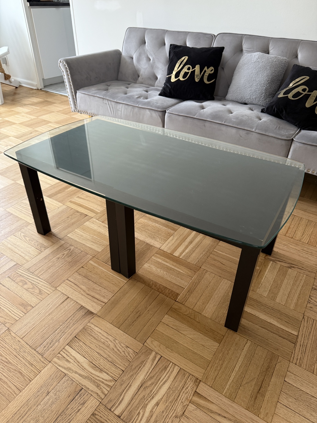 Glass Coffee Table with Black Legs - photo 3