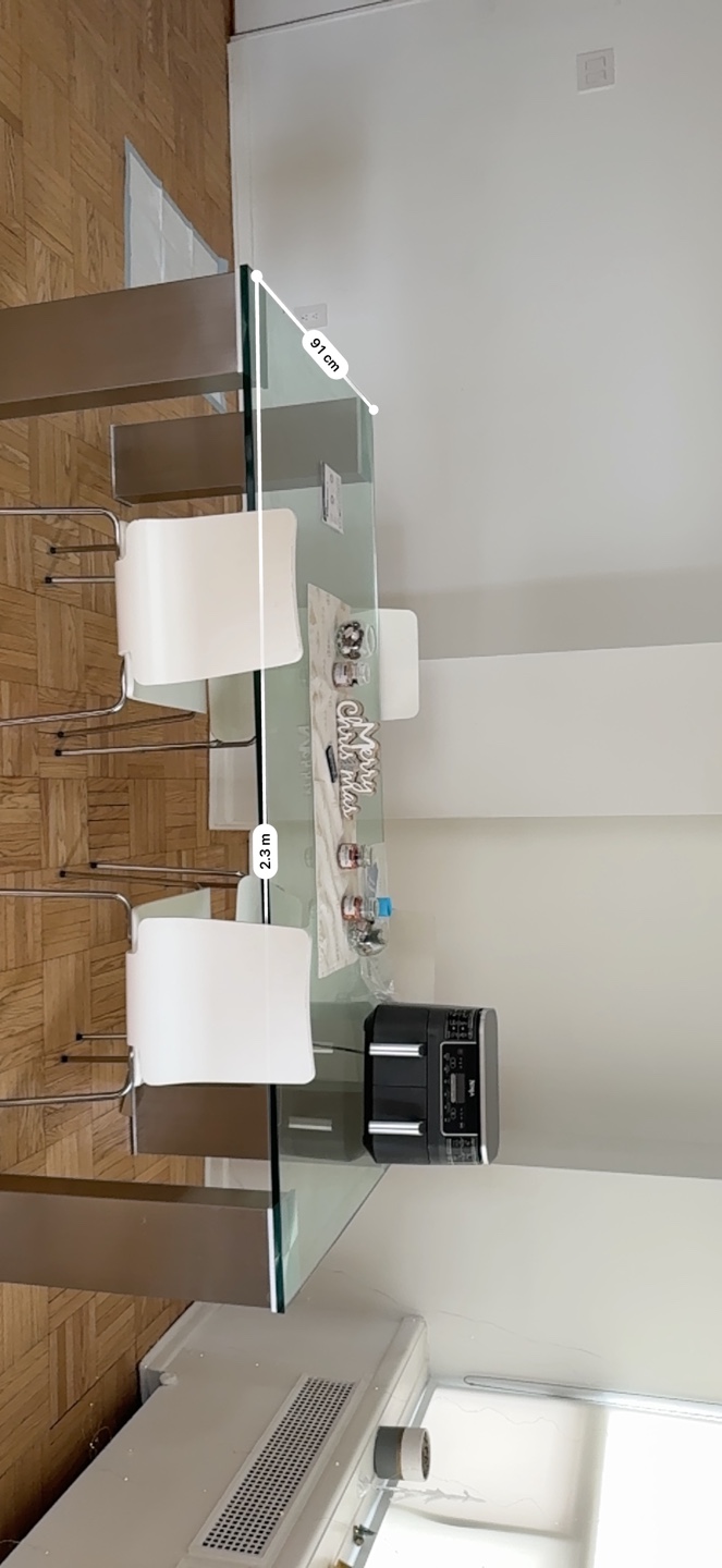 Glass Dining Table with Metal Legs - photo 3