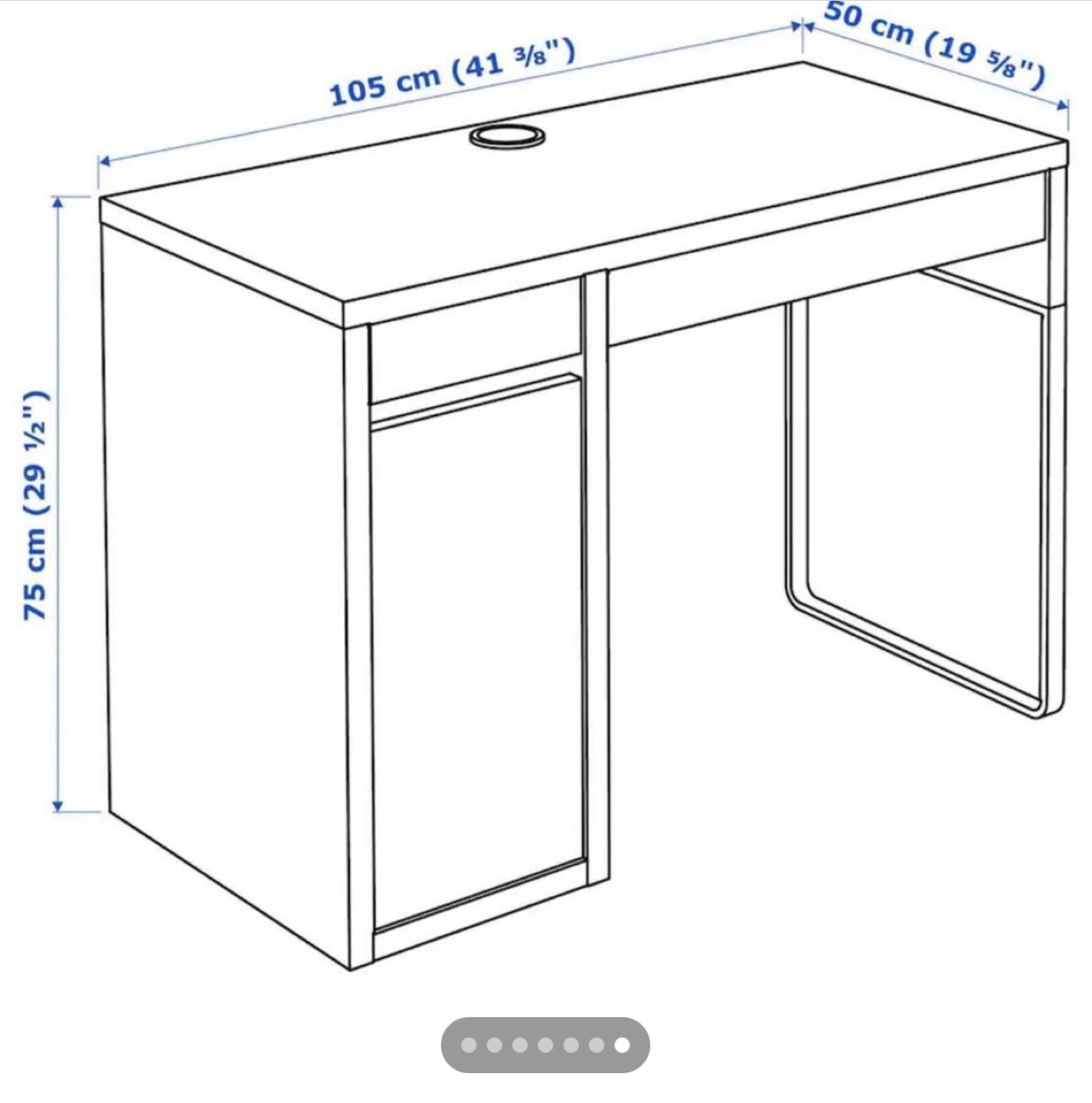 White Desk with storage compartment - photo 4