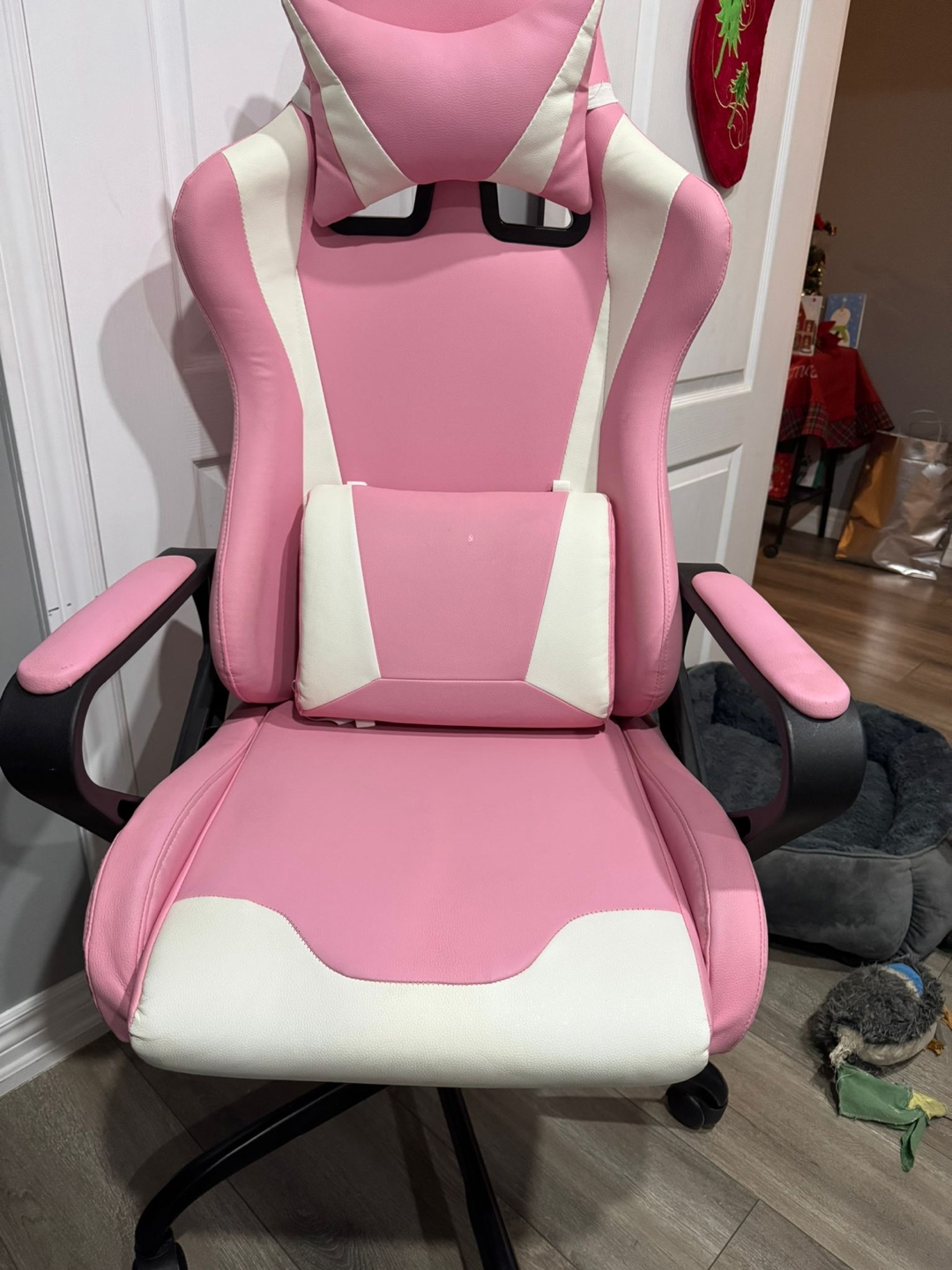 Pink Gaming Chair with Lumbar Support