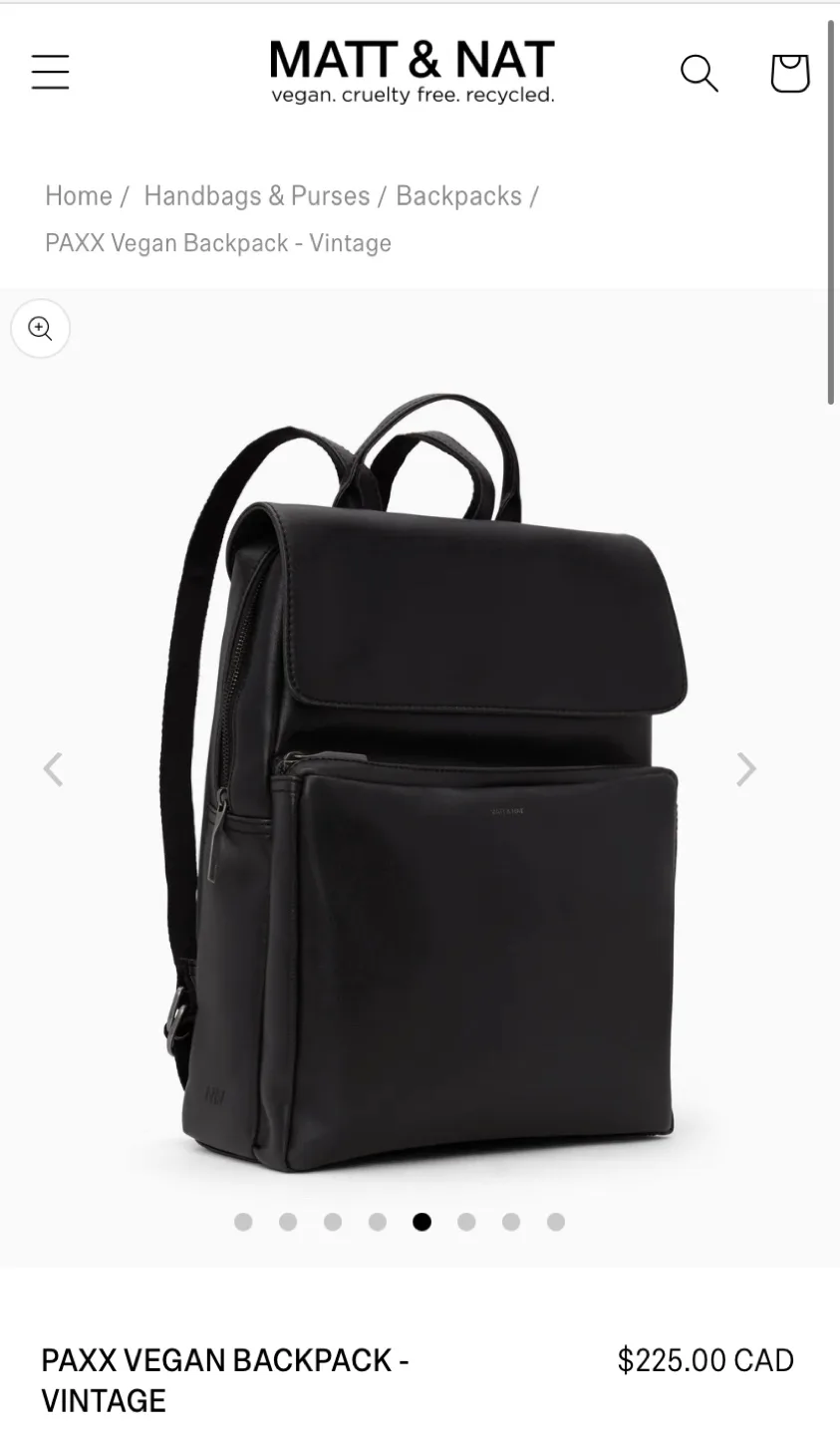 Matt & Nat Paxx Vegan Backpack - Vintage Black image indicator(3)