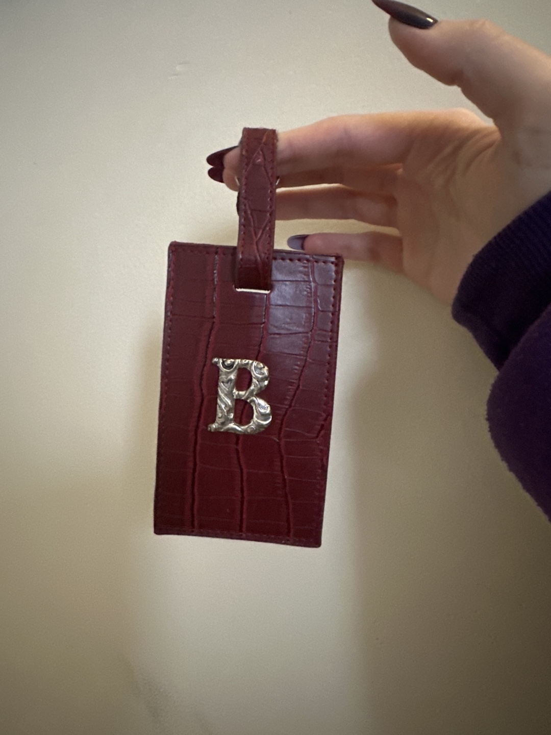 Red Leather Luggage Tag