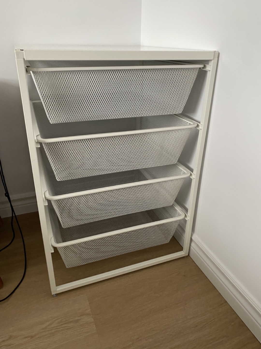 IKEA Jonaxel White Metal Drawers Unit