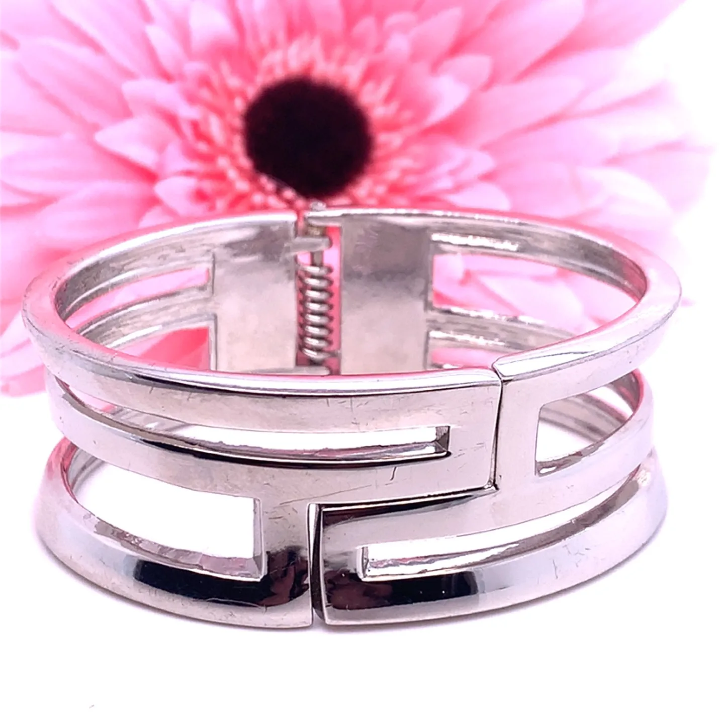 Silver Tone Wide Cuff Bracelet image indicator(2)