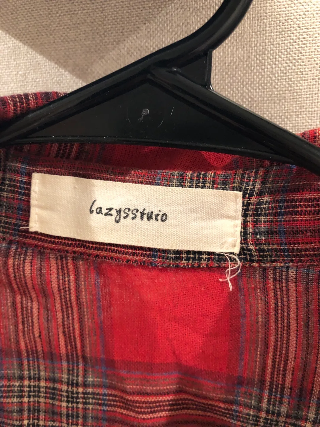 Red Plaid Button-Up Shirt XL ( free shipping conditionally) image indicator(2)