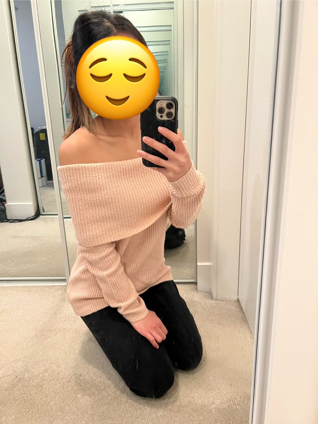 Pink Off-the-Shoulder Sweater