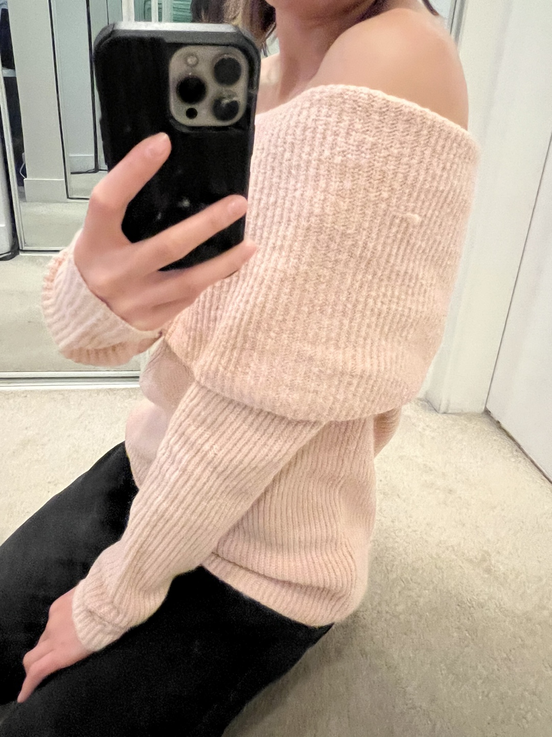 Pink Off-the-Shoulder Sweater - photo 3
