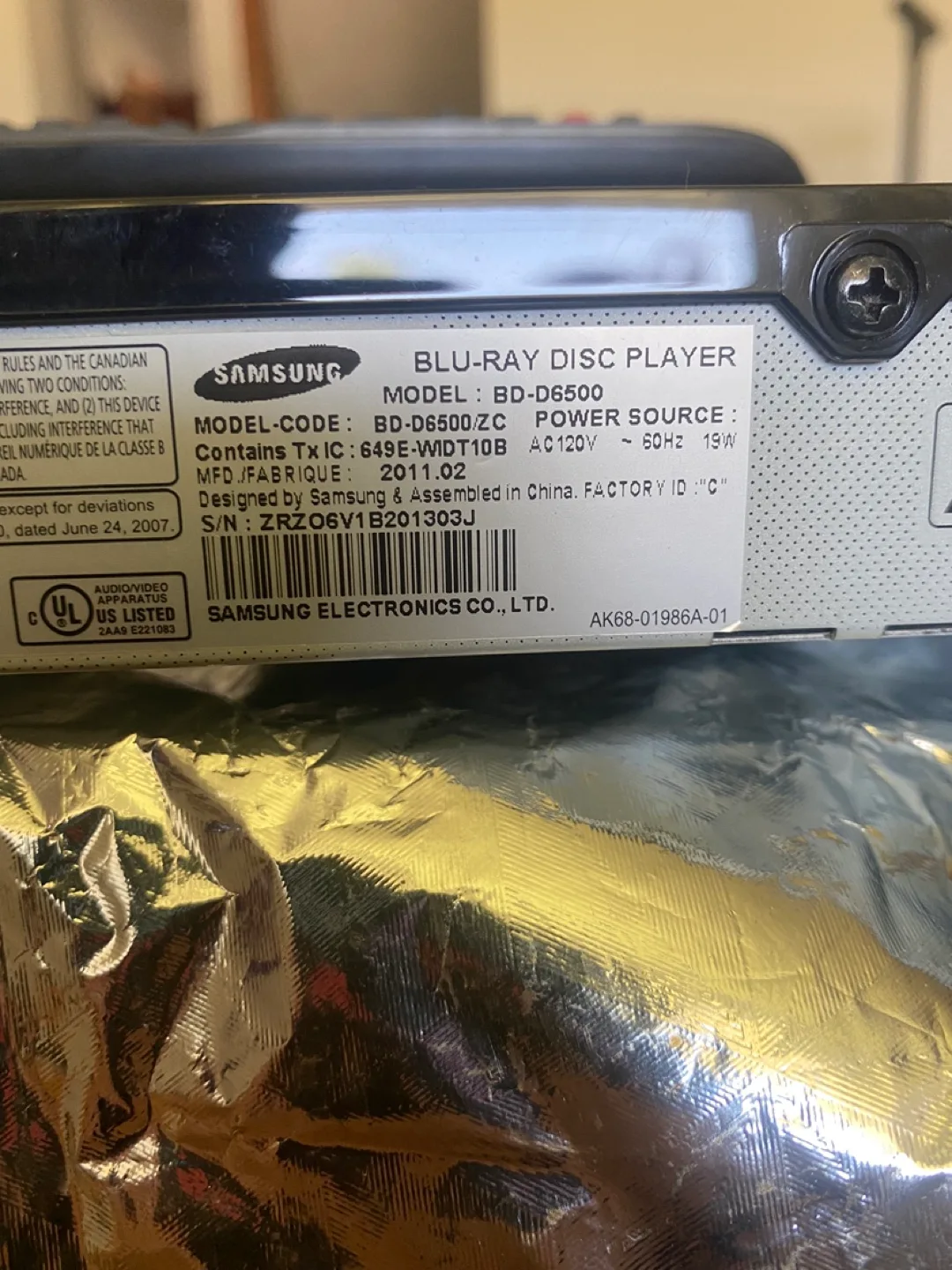 Samsung BD-D6500 Blu-ray Disc Player image indicator(2)