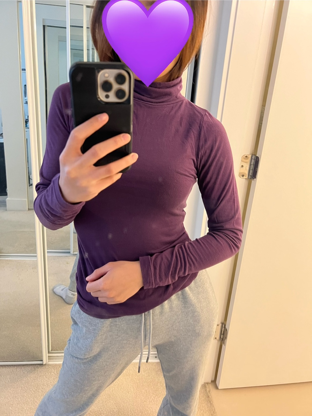 Purple Turtleneck Long Sleeve Top