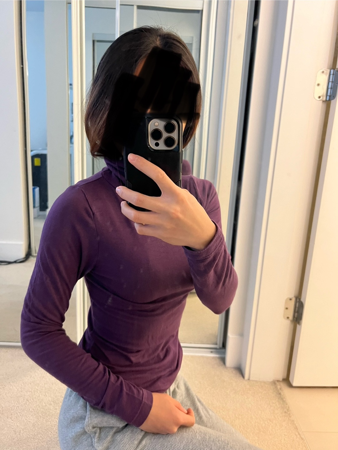 Purple Turtleneck Long Sleeve Top - photo 2