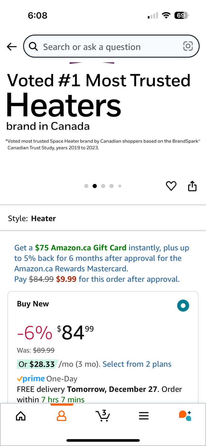 Honeywell HCE309BC Slim Ceramic Mini-Tower Space Heater - photo 3