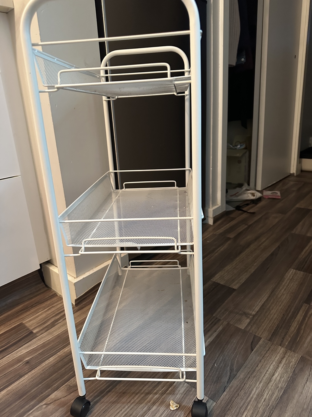IKEA White Rolling Cart with 3 Wire Baskets - photo 2