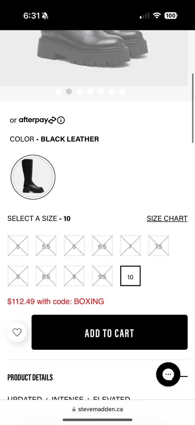 Steve Madden Waterproof Black Leather Boots image indicator(3)