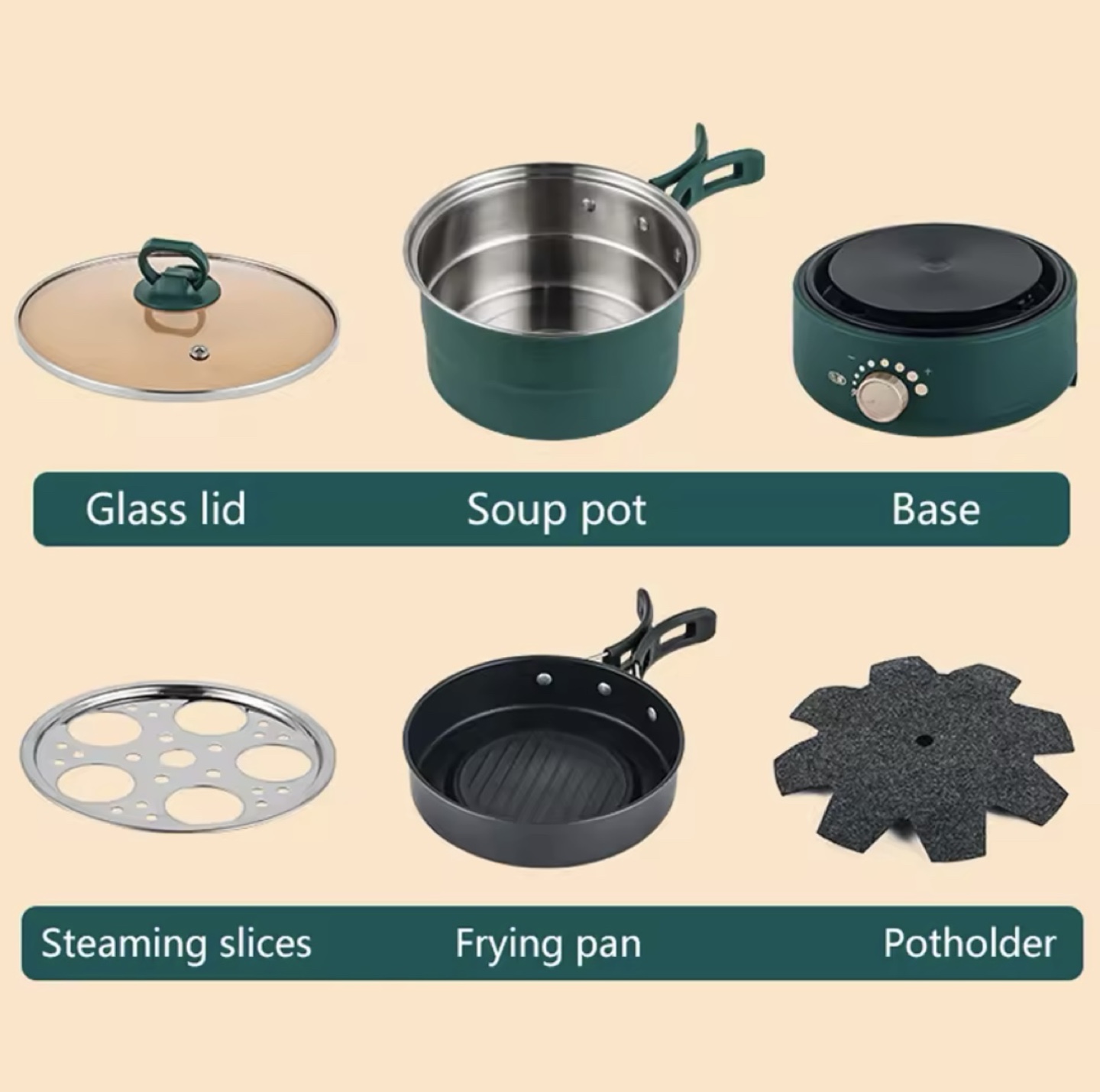 Portable Electric Cooking Hot Plate with Pot and Frying Pan - photo 3
