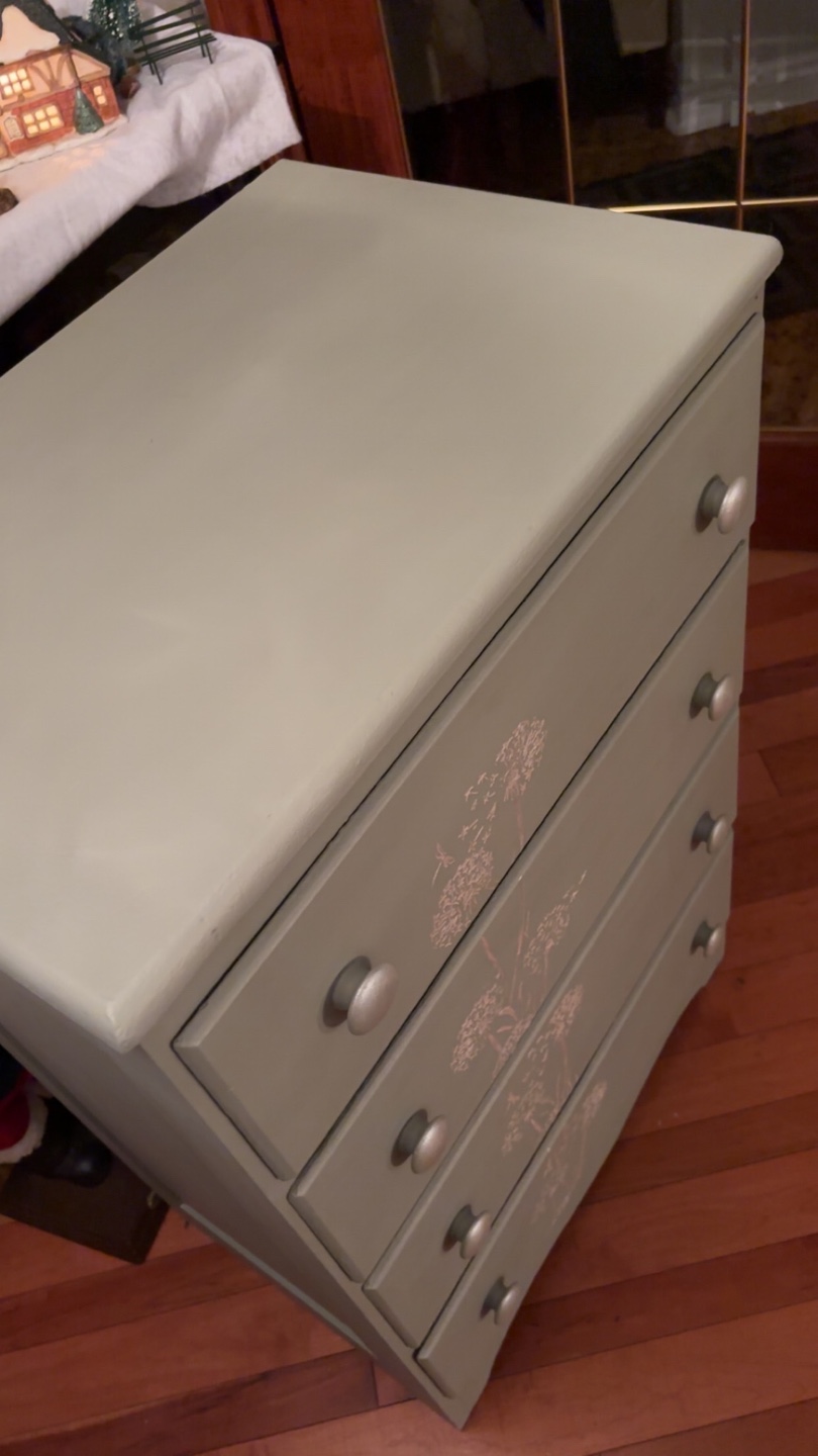4 Drawer Dresser with Dandelion Stencil - photo 5