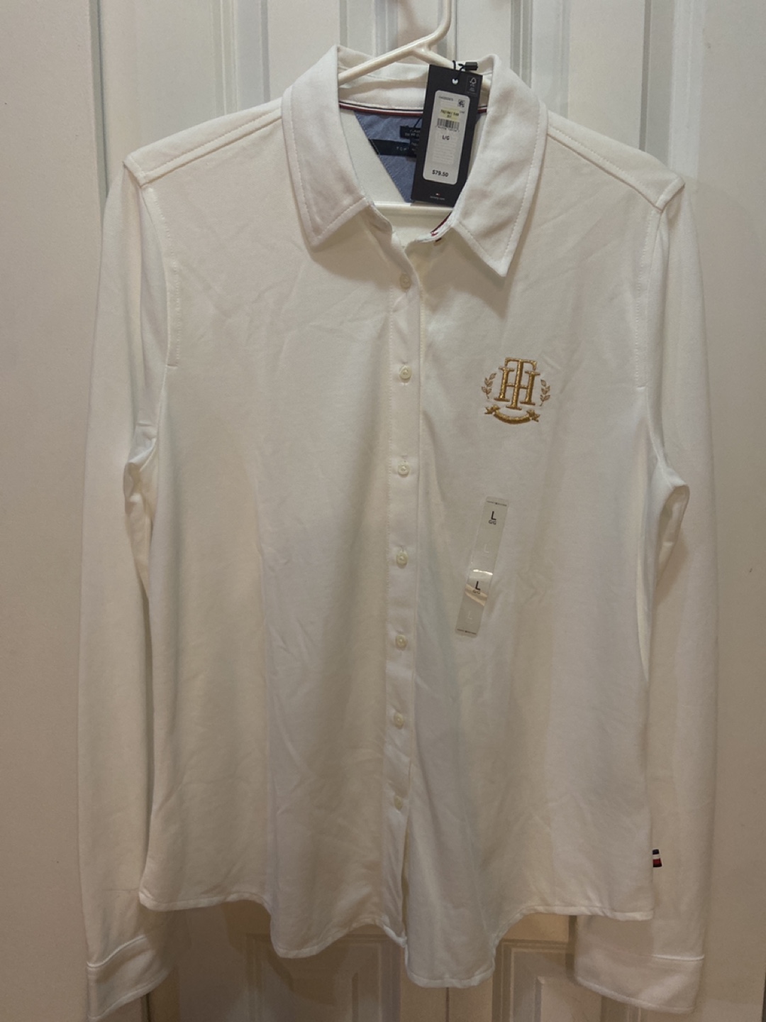 Tommy Hilfiger White Long Sleeve Button Up Shirt