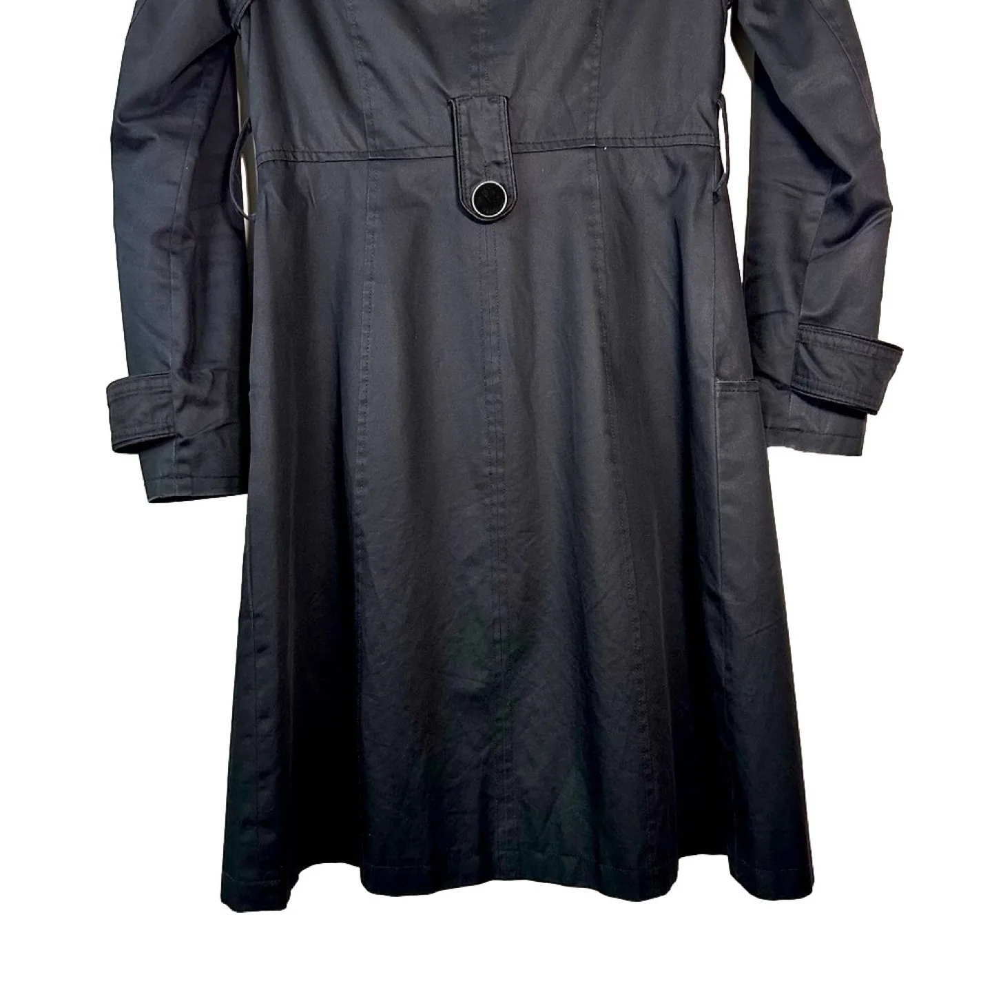 Soia & Kyo Black Double Breasted Trench Coat Size Small image indicator(4)