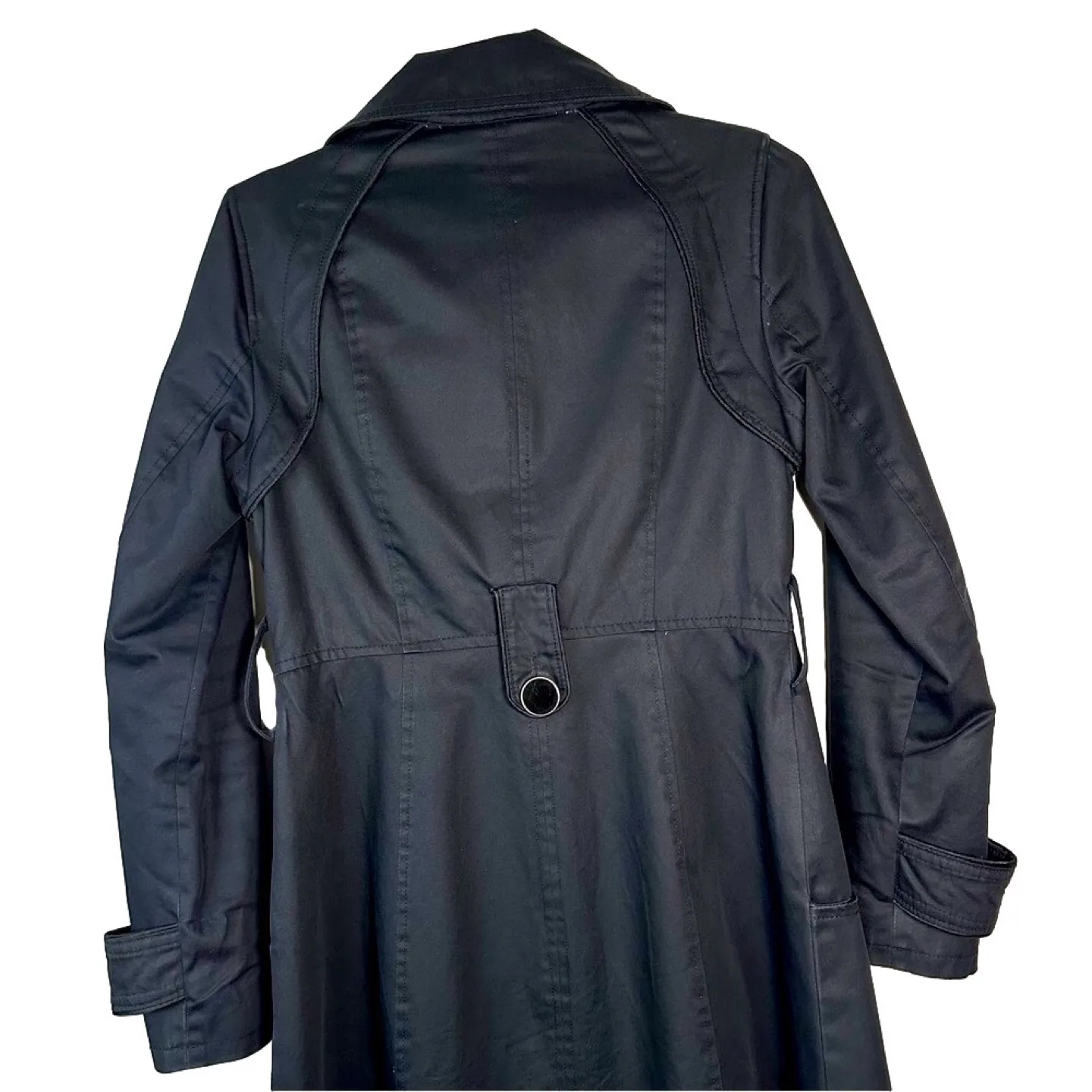 Soia & Kyo Black Double Breasted Trench Coat Size Small image indicator(3)