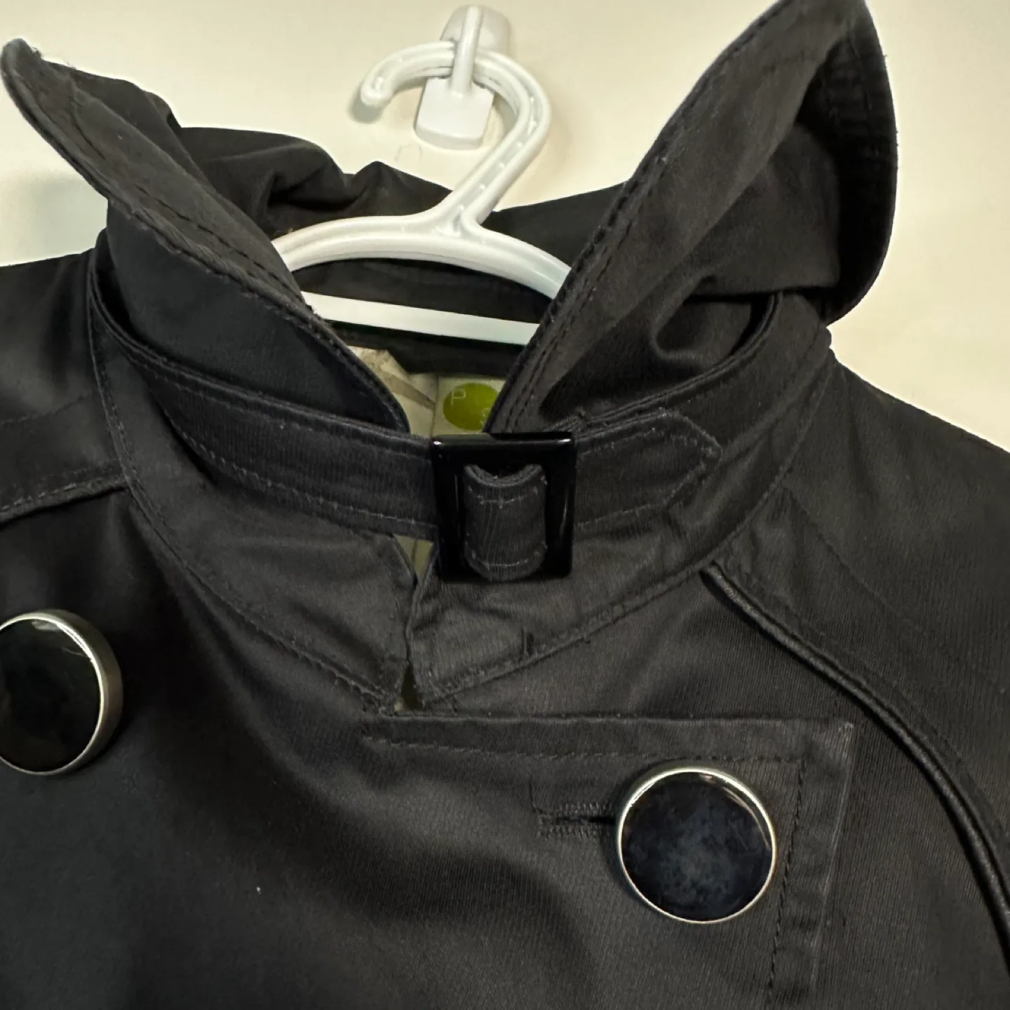 Soia & Kyo Black Double Breasted Trench Coat Size Small image indicator(6)