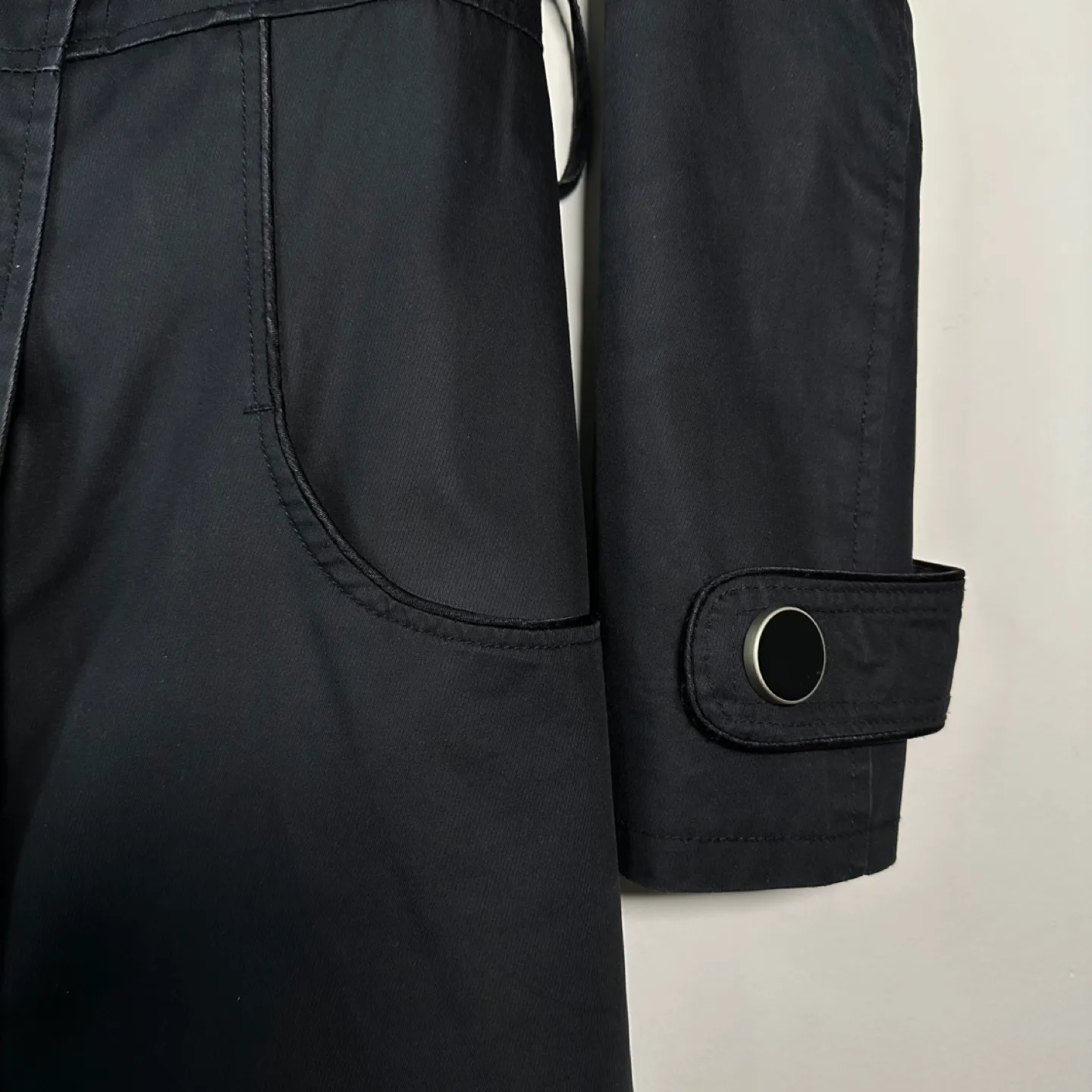 Soia & Kyo Black Double Breasted Trench Coat Size Small image indicator(8)