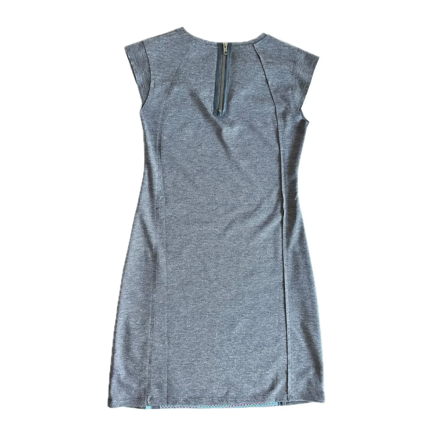 Desigual Patchwork Dress Geometric Pattern Grey Blue Size Small image indicator(2)