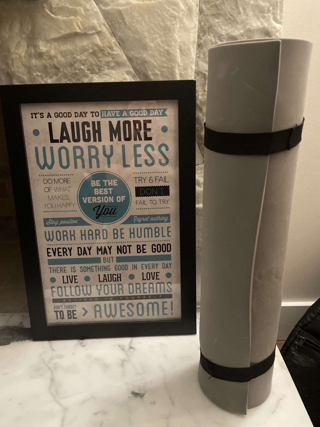 Free Yoga Mat and frame with motivation #freecycle