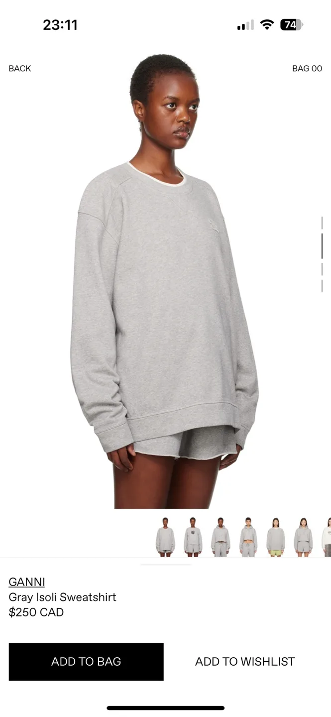 Ganni Gray Sweatshirt image indicator(2)