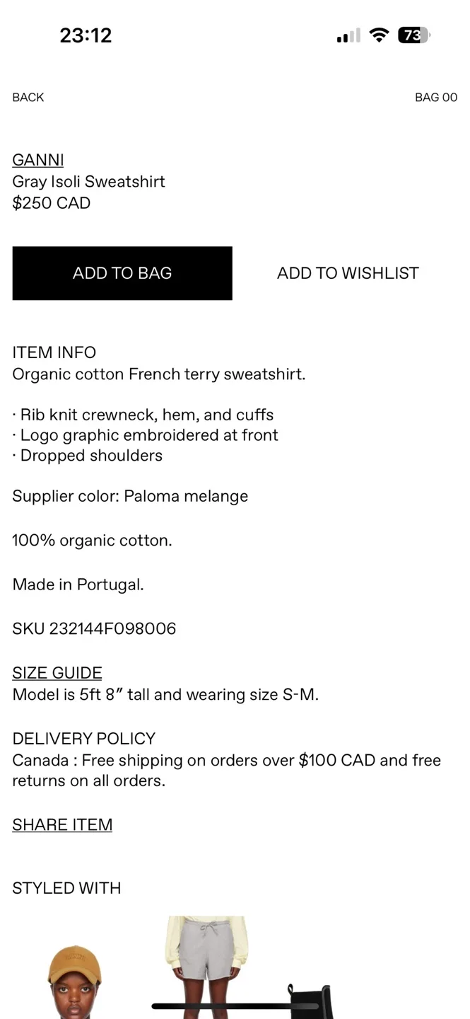 Ganni Gray Sweatshirt image indicator(5)