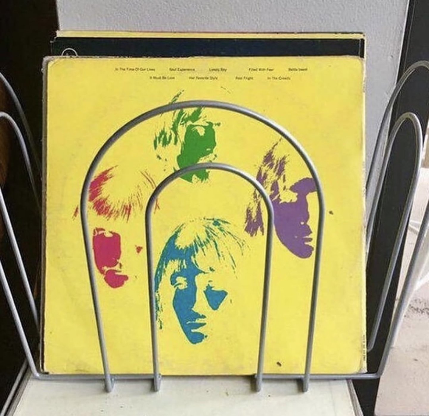 Vintage chrome record holder
