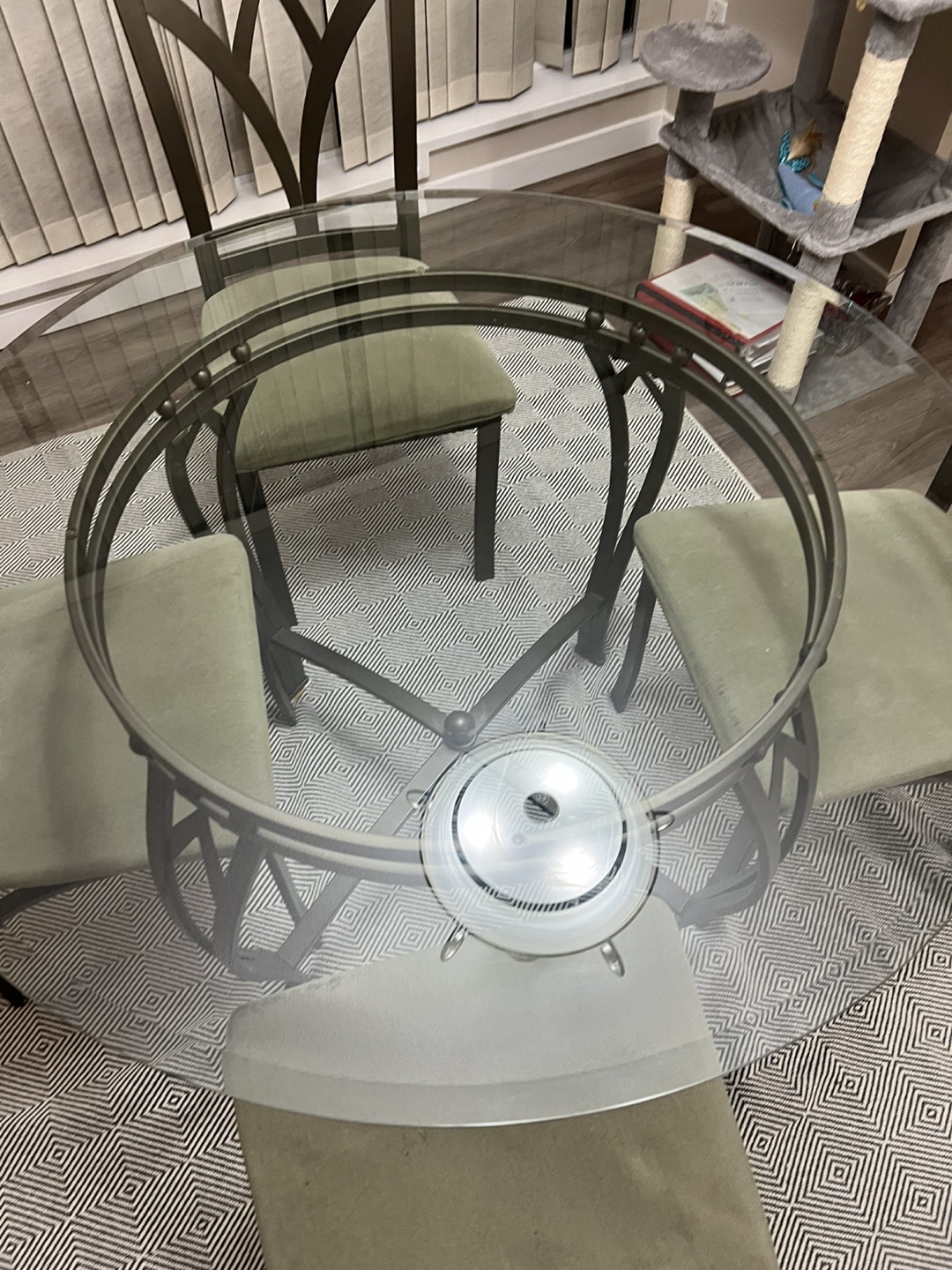 Glass dining table and four chairs - photo 2