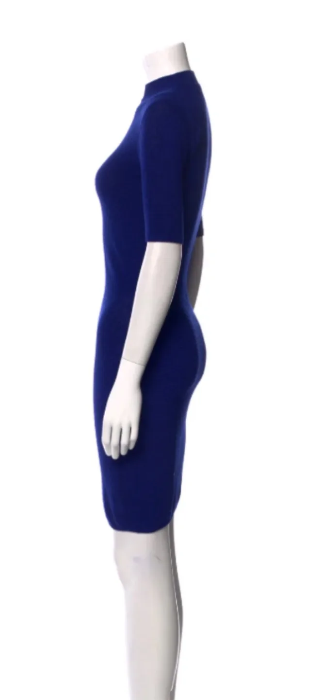 Alexander Wang Mock Neck Blue Knit Dress - Xs image indicator(2)