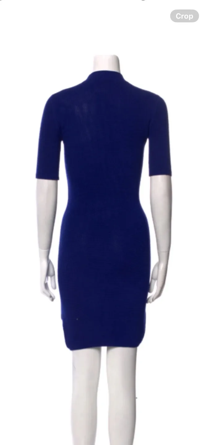 Alexander Wang Mock Neck Blue Knit Dress - Xs image indicator(3)