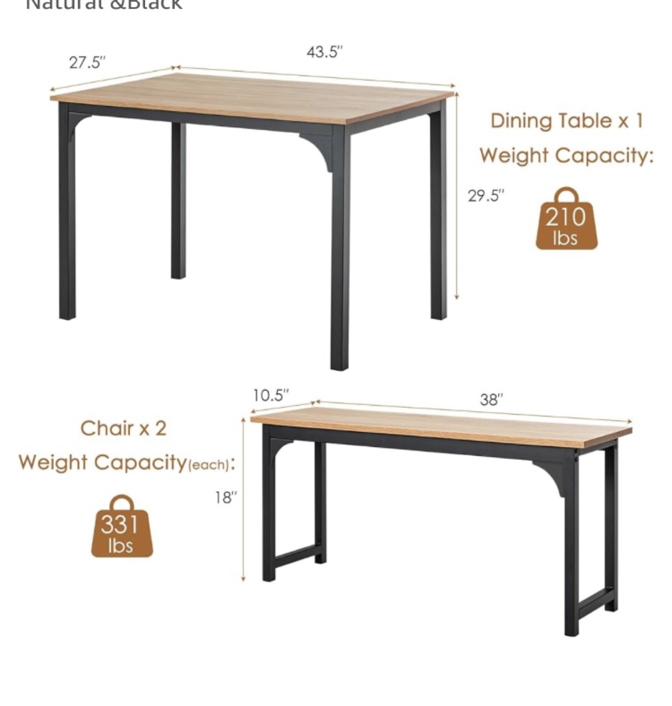 Dining Table and Bench Set - photo 4