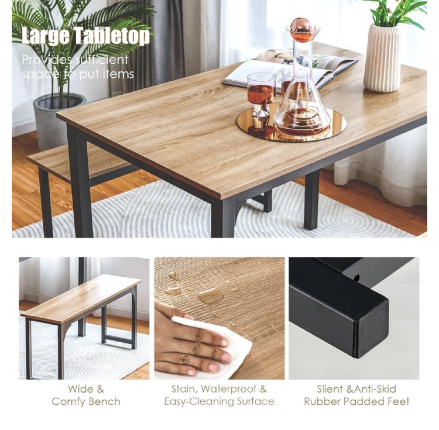 Dining Table and Bench Set - photo 3