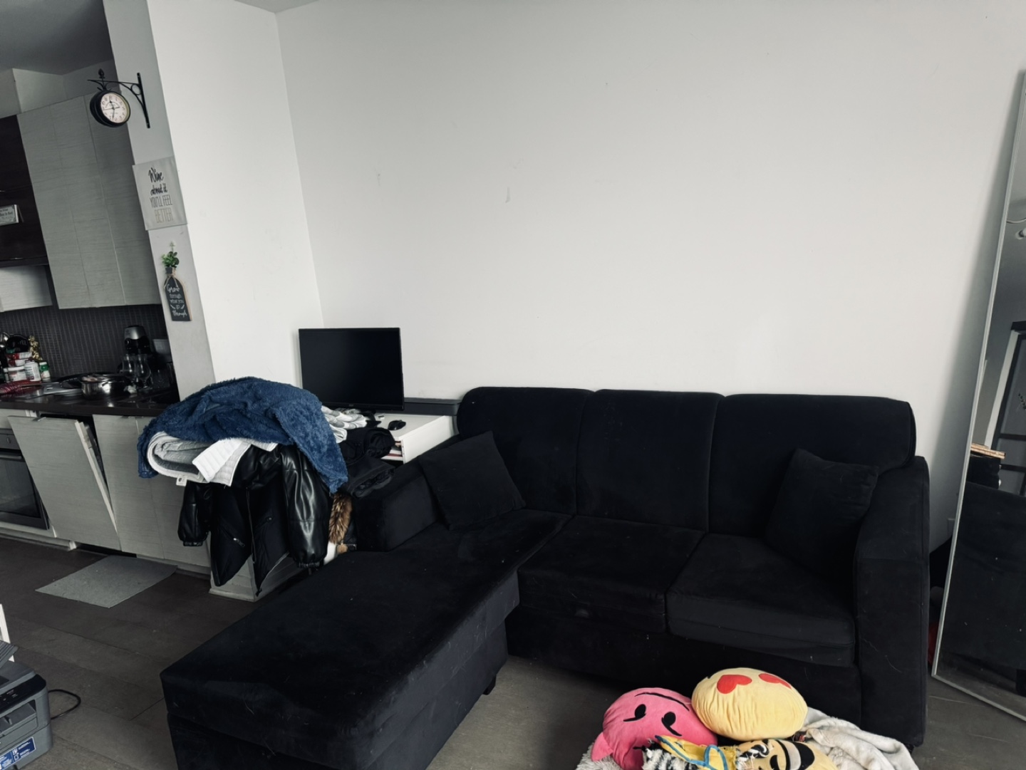Black sectional couch