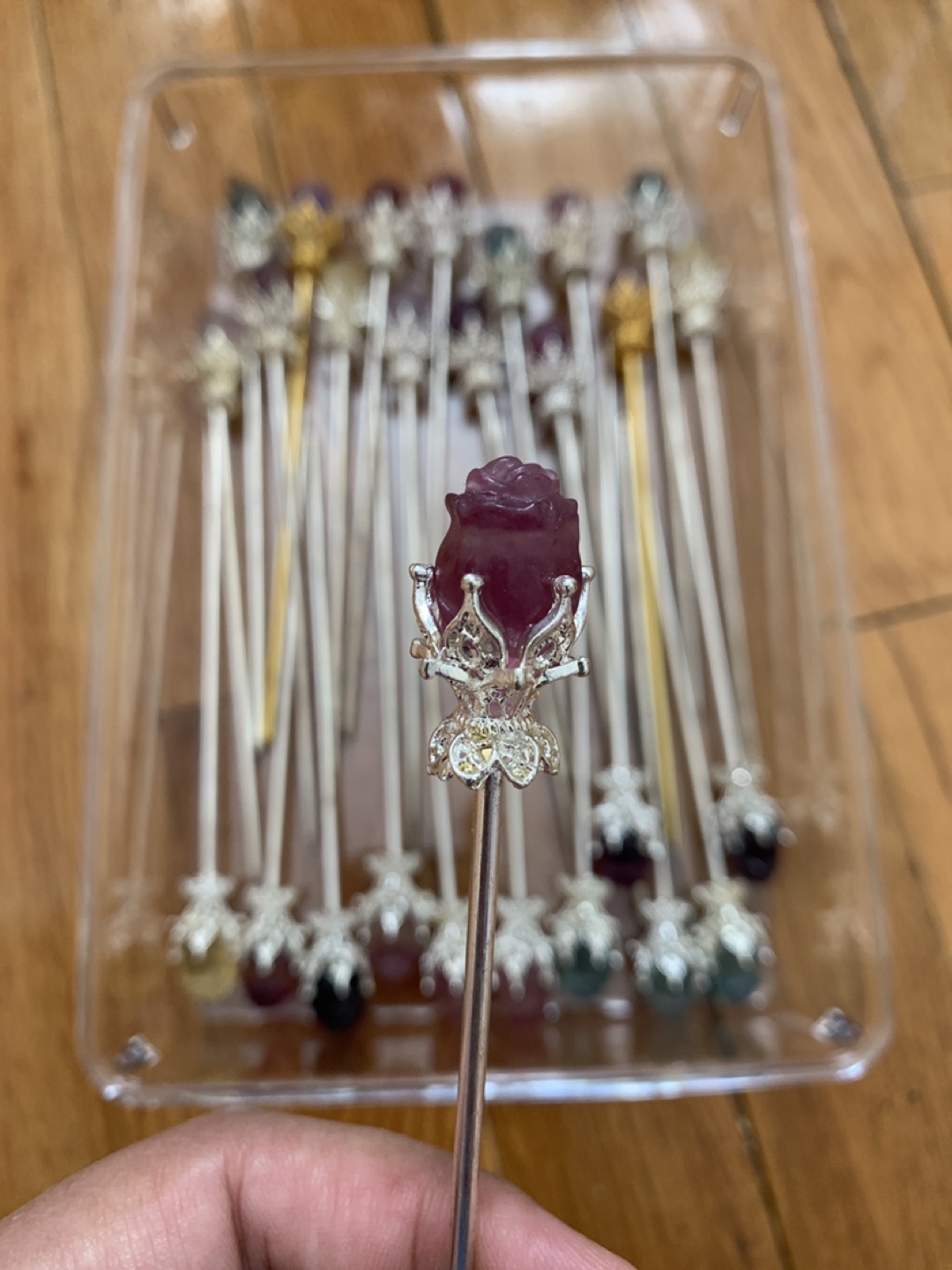 Fluorite hair Sticks