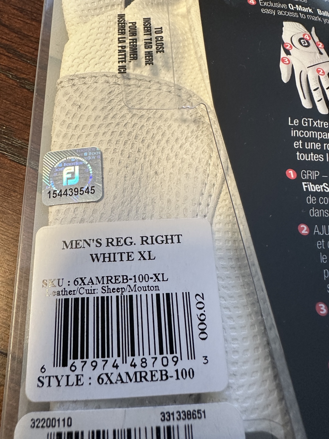 FJ Golf Glove - White - Men's Size XL - photo 4
